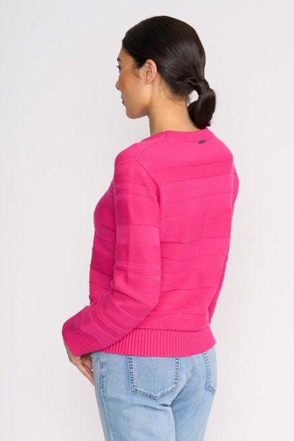 Foil Face Value Sweater in Electric Fuchsia