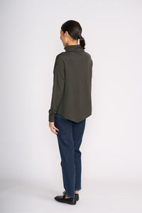 Foil At The Junction Top in Olive