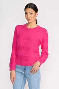 Foil Face Value Sweater in Electric Fuchsia