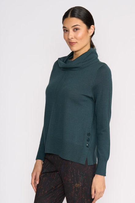 Foil Detail Driven Sweater in Ivy