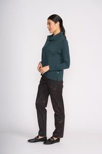 Foil Detail Driven Sweater in Ivy