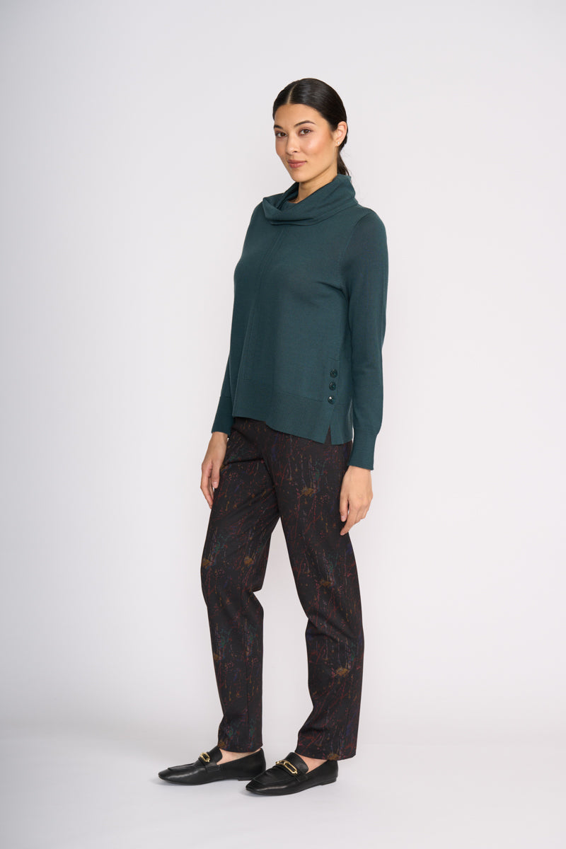 Foil Detail Driven Sweater in Ivy