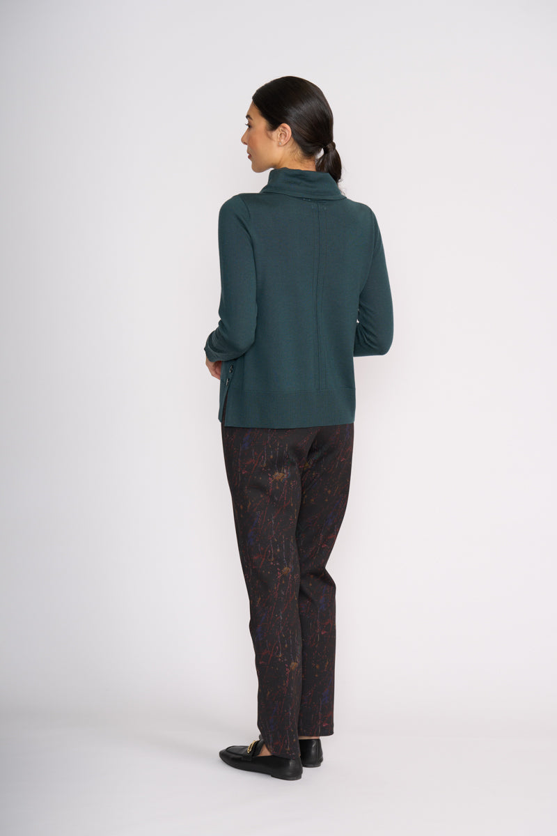 Foil Detail Driven Sweater in Ivy