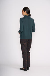 Foil Detail Driven Sweater in Ivy