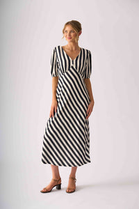 Foil STRIPE DELIGHT Dress in Ink Stripe