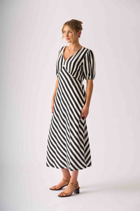 Foil STRIPE DELIGHT Dress in Ink Stripe