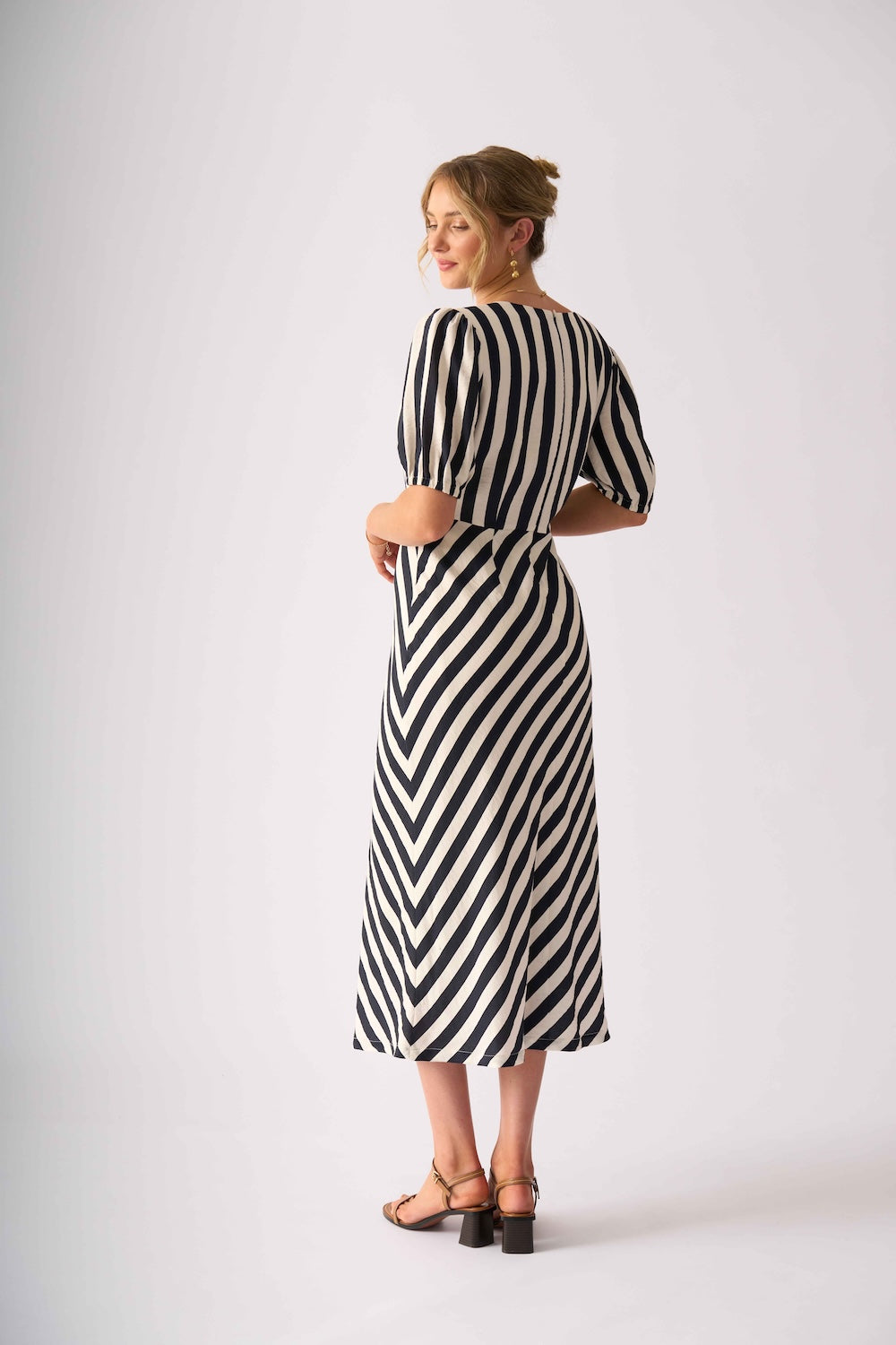 Foil STRIPE DELIGHT Dress in Ink Stripe