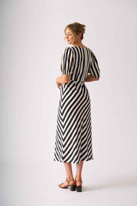 Foil STRIPE DELIGHT Dress in Ink Stripe