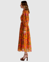 Fate + Becker Panama Dress in Orange Floral
