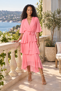 Signature by Joseph Ribkoff Tiered Dress in Bellini 271763