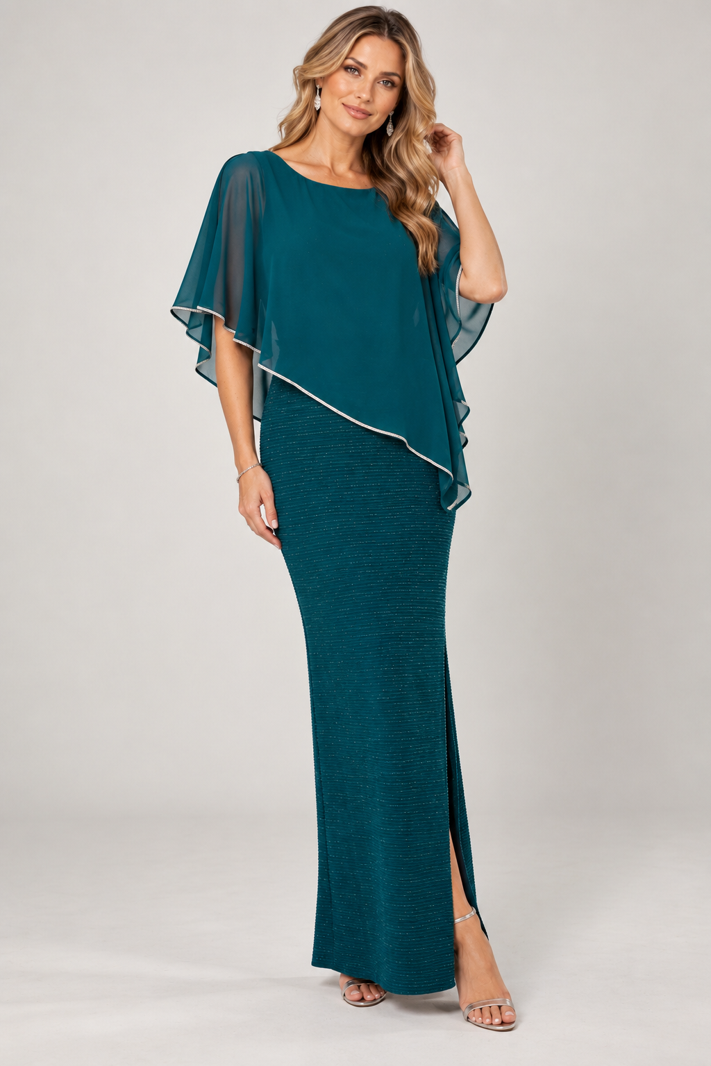 Lyman Sparkle Gown in Jade Shimmer 179257