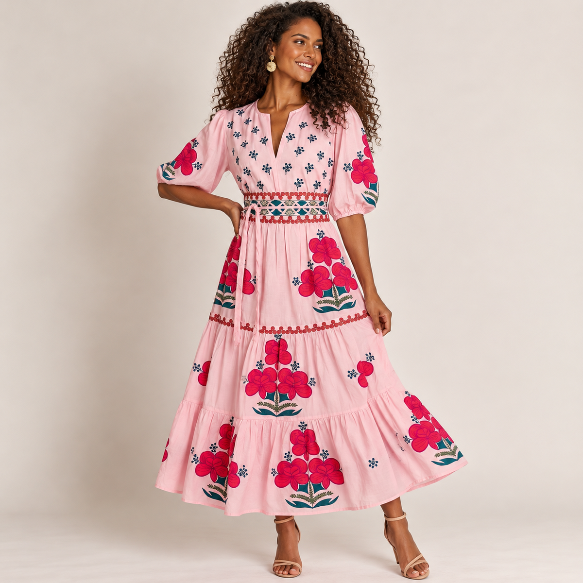 Ruby Ya Ya ALCARAZ Maxi Dress in Pink