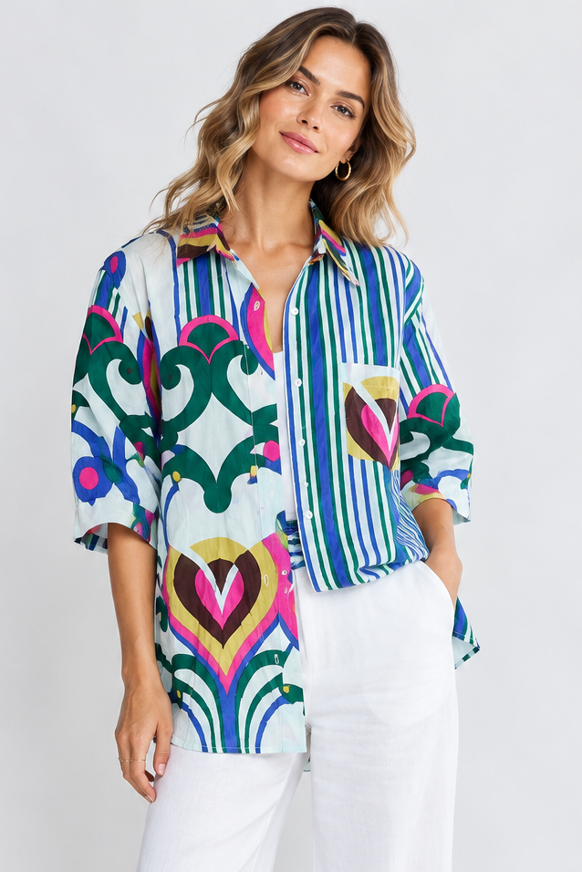 Lula Life SADIE Shirt in Ocean