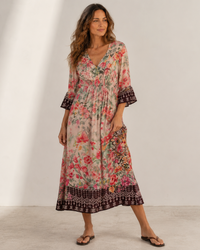 Lula Soul LA MAROMA Midi Dress in Espresso