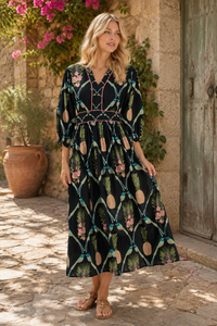 Lula Soul BEAUMONT Midi Dress in Navy