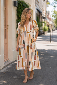 Foil EMPIRE-LY YOURS Dress in Block Art