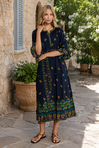 Lula Life EMMA Midi Dress in Ebony