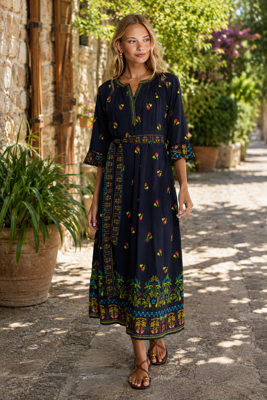 Lula Life EMMA Midi Dress in Ebony