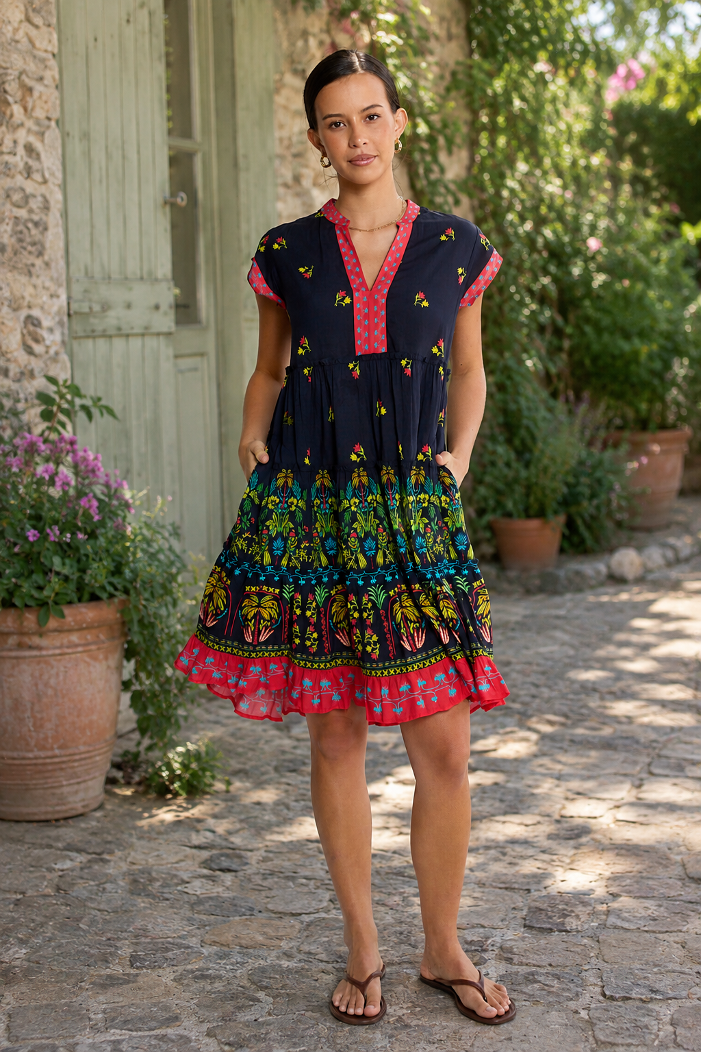 Lula Life EMMA Tier Dress in Ebony