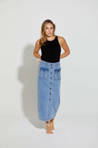 New London GINSBERG Skirt in Light Wash