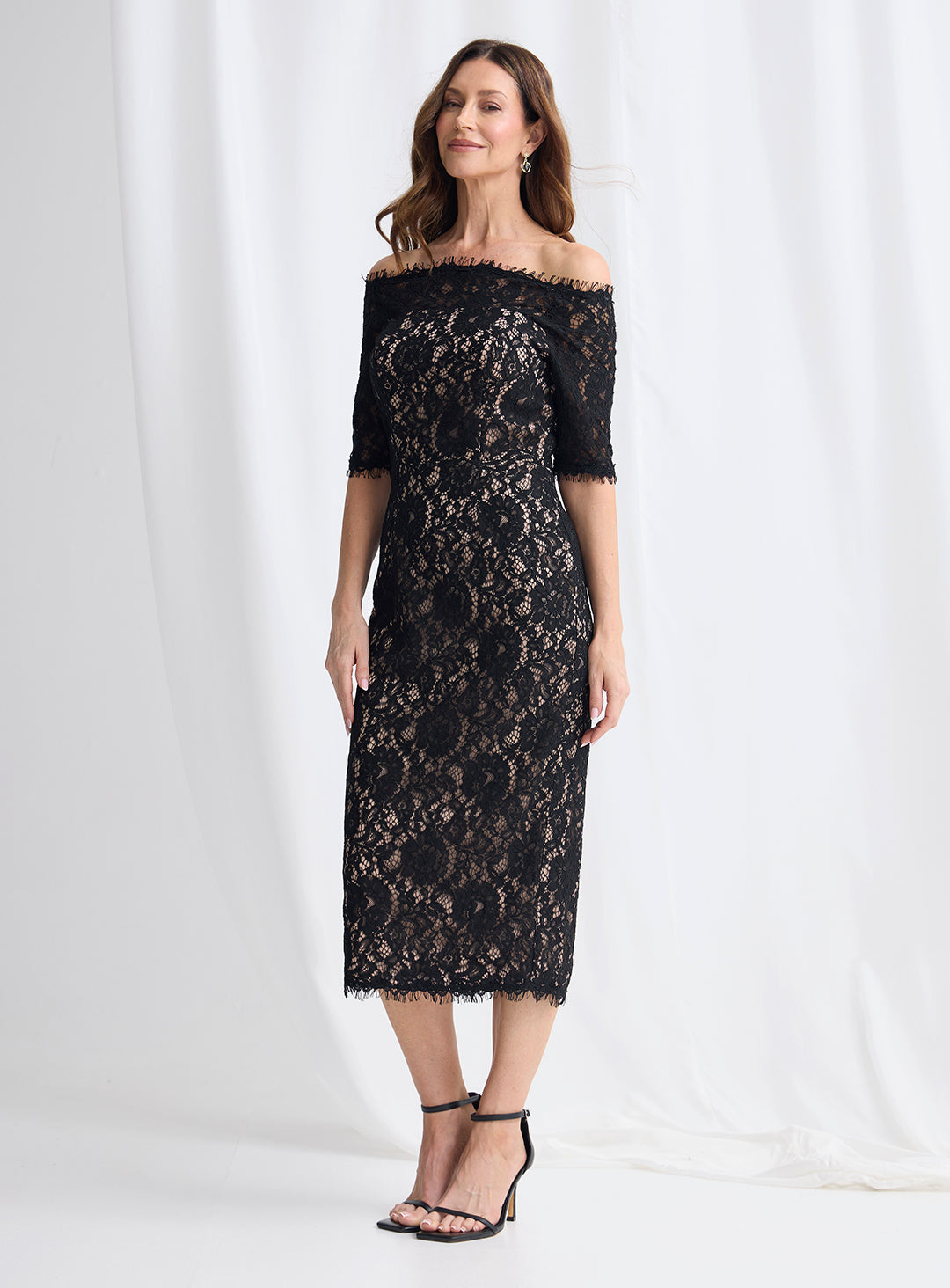 Trellis Lane GISELLE Dress in Black Nude Lace