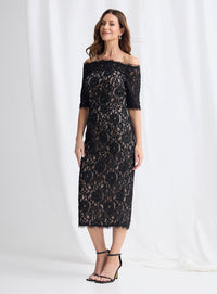 Trellis Lane GISELLE Dress in Black Nude Lace