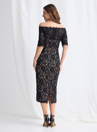 Trellis Lane GISELLE Dress in Black Nude Lace