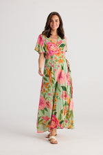 Holiday Tropics Wrap Dress in Pasito