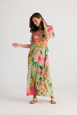 Holiday Tropics Wrap Dress in Pasito