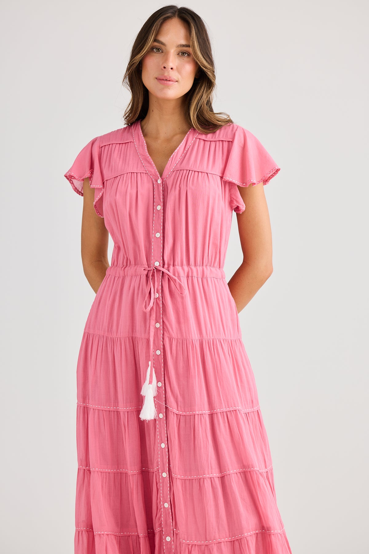 Holiday Delilah Dress in Cosmo Pink