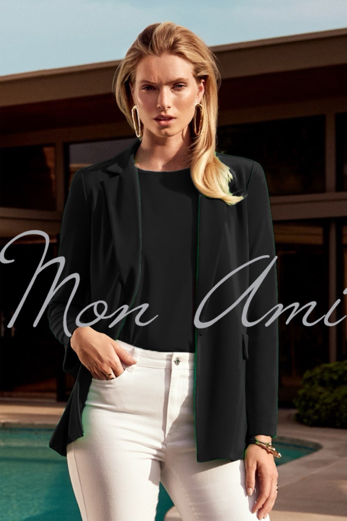 Joseph Ribkoff Straight Cut Blazer in Black 231064