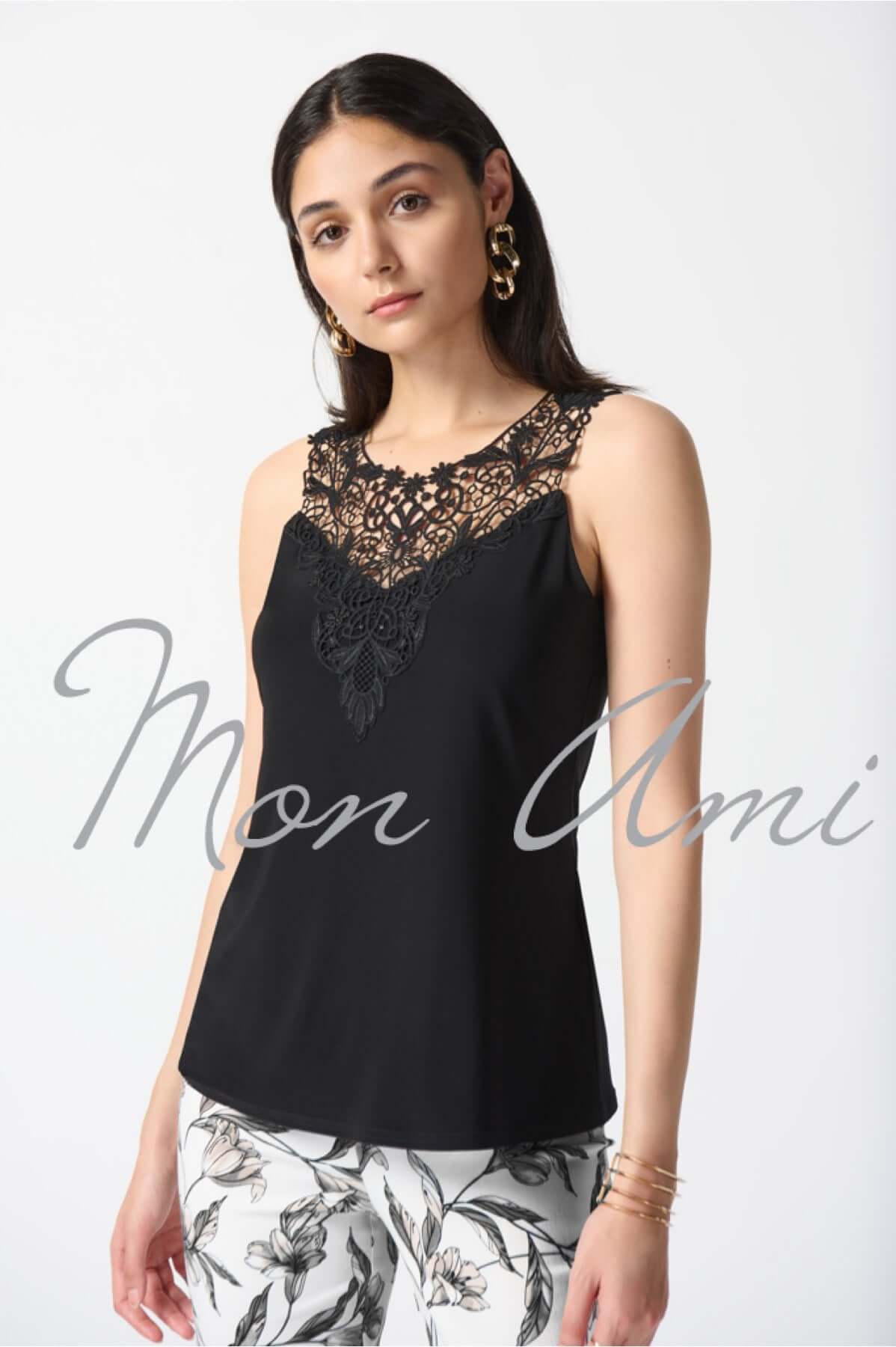 Joseph Ribkoff Guipure Cami in Black 242088