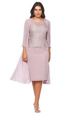 Jesse Harper Lace Peplum Dress & Jacket in Rose JH0562