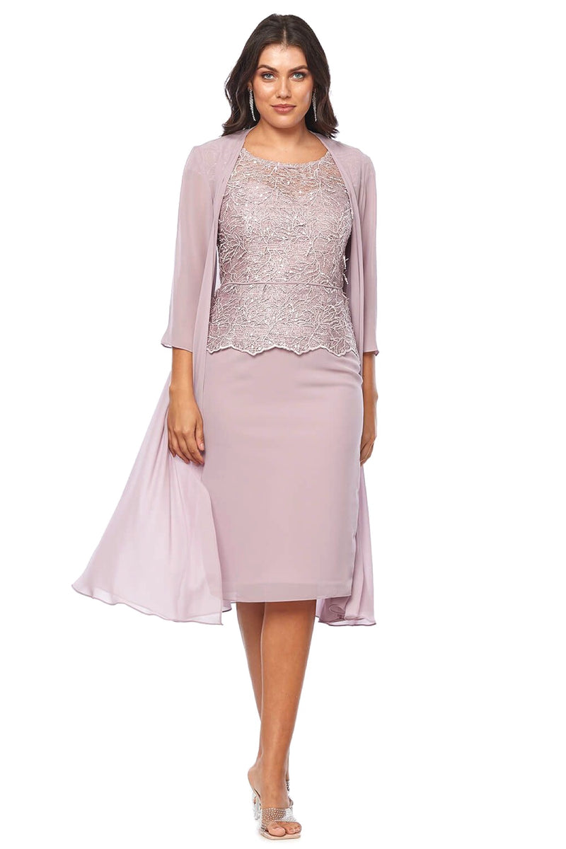 Jesse Harper Lace Peplum Dress & Jacket in Rose JH0562