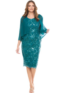 Jesse Harper Beaded Dress & Bolero in Emerald JH0608