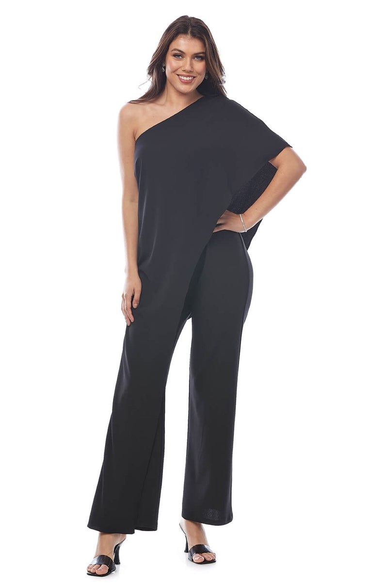 Jesse Harper One Shoulder Jumpsuit in Black JH0336