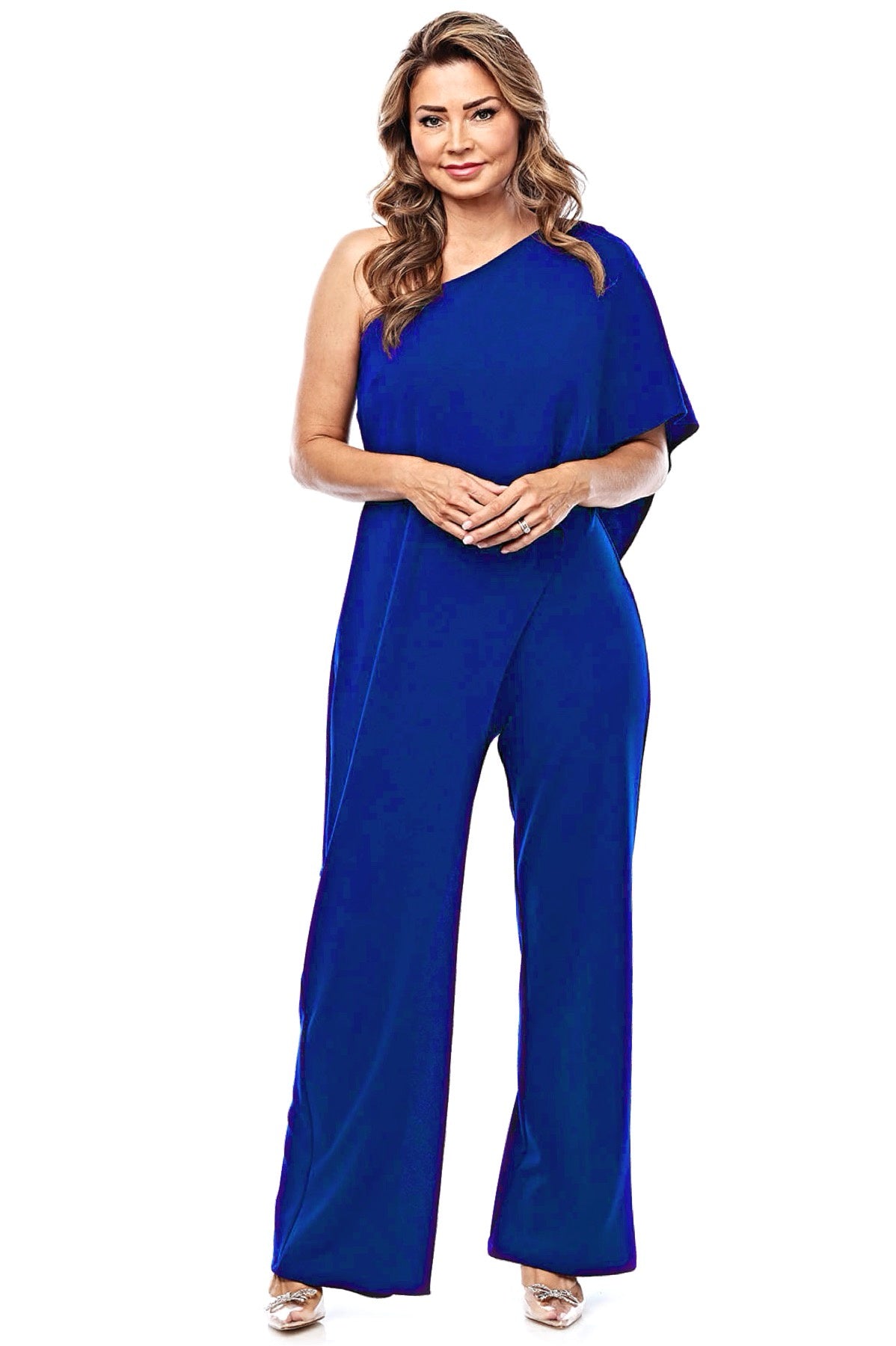 Jesse Harper One Shoulder Jumpsuit in Royal JH0336