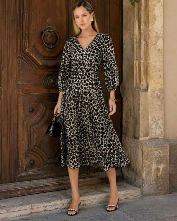 Sacha Drake HASTINGS Dress in Black Ivory Gold
