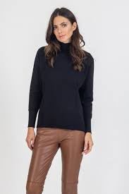 Aggel Funnel Neck Sweater in Black