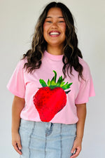 By Frankie Pink Strawberry Tee