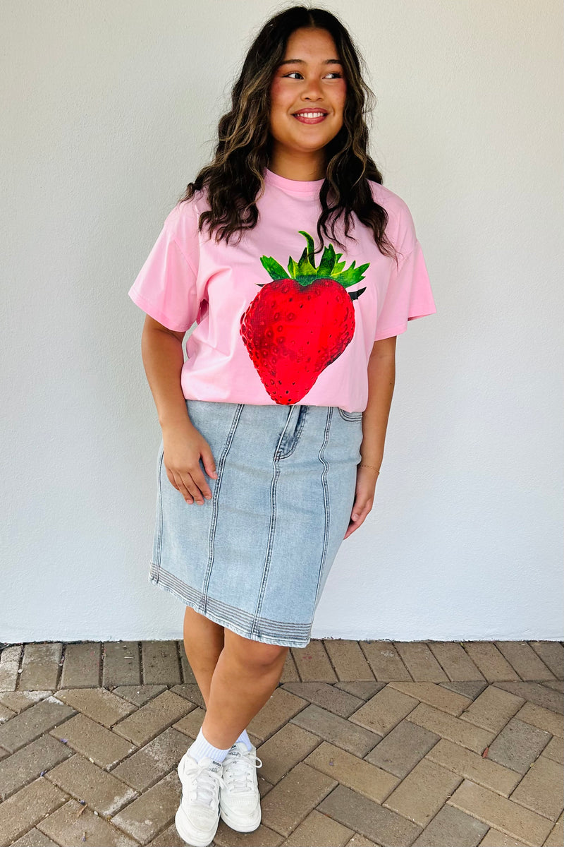 By Frankie Pink Strawberry Tee