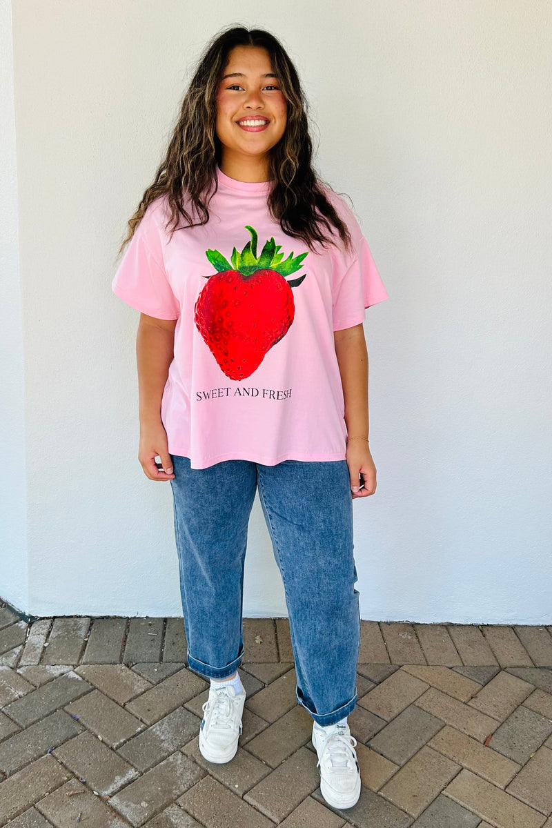 By Frankie Pink Strawberry Tee