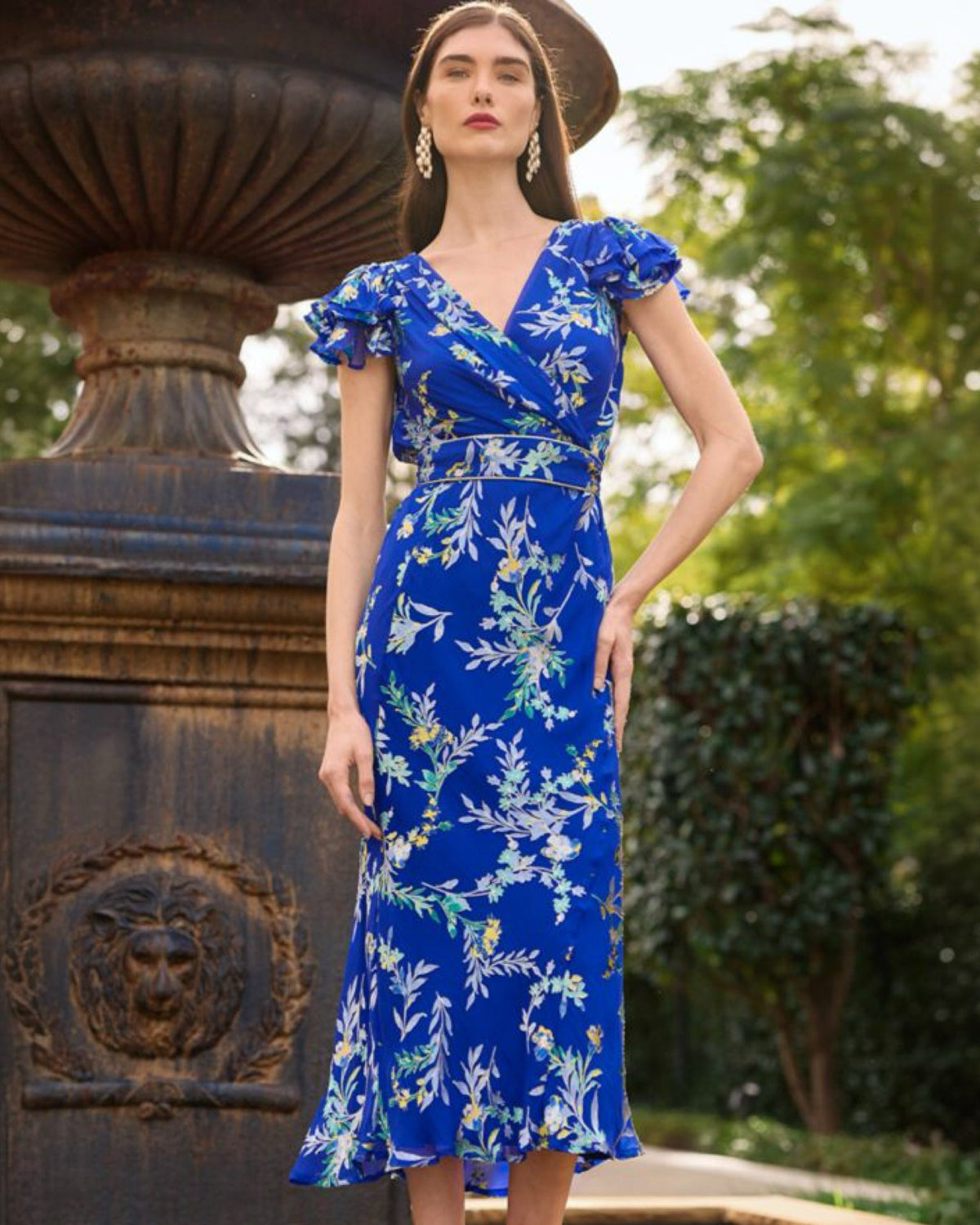 Sacha Drake EVELYN Dress in Sapphire Floral