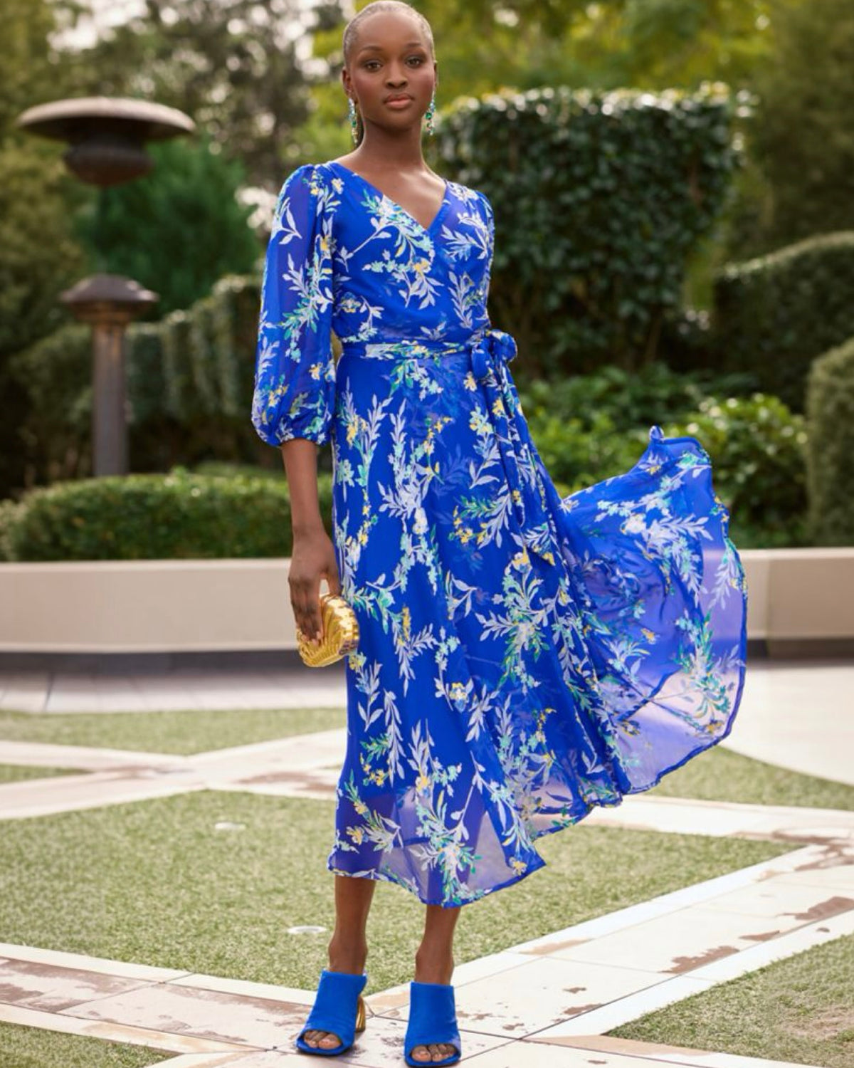 Sacha Drake ELSPETH Wrap Dress in Sapphire Floral