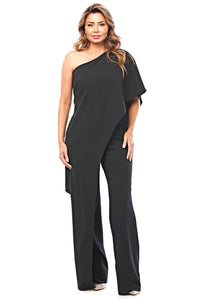 Jesse Harper One Shoulder Jumpsuit in Black JH0336
