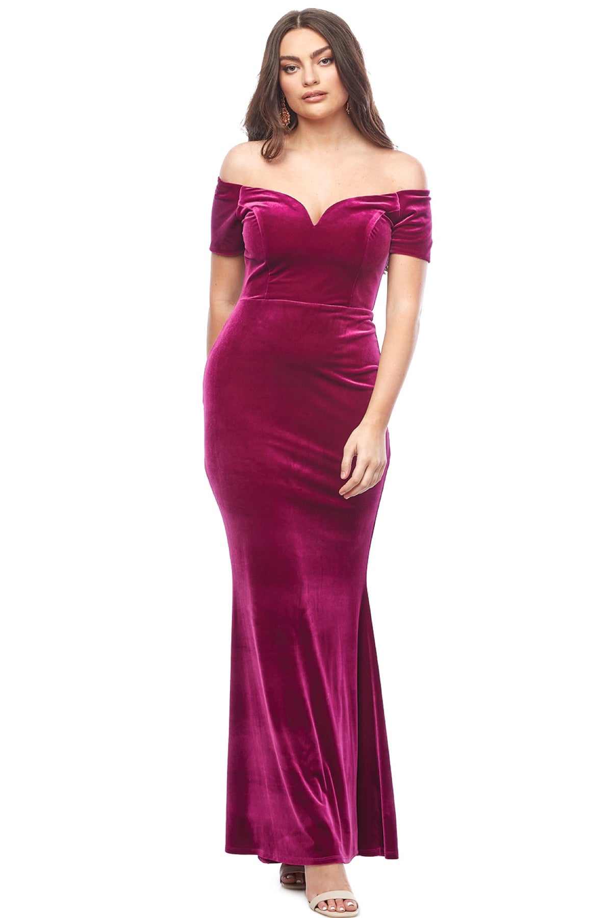 Zaliea Lush Velvet Gown in Mulberry Z0266