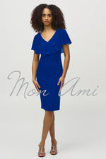 Joseph Ribkoff Lurex & Chiffon Dress in Royal Sapphire 244043