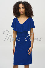 Joseph Ribkoff Lurex & Chiffon Dress in Royal Sapphire 244043