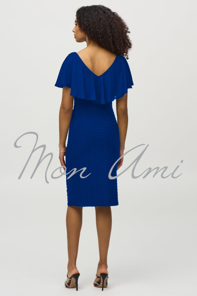 Joseph Ribkoff Lurex & Chiffon Dress in Royal Sapphire 244043