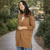 Jump Side Button Cardi in Hazel Marle